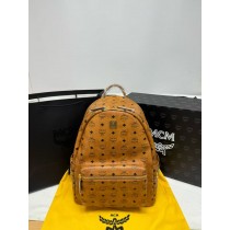 MCM Men's Brown Stark Visetos Logo Monogram Backpack Bag