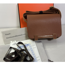 Hermes Geta Caramel Chevre Mysore 20cm Gold Hardware