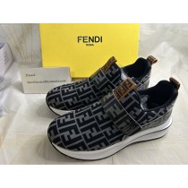 Fendi FF Vertigo tobacco/black slip-on sneakers 