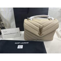 Saint Laurent Leather LouLou Small - Neutrals Shoulder Bag
