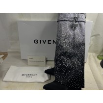 Givenchy Shark Lock Boots In Satin With Strass