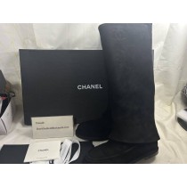 Boots Chanel Black Suede