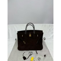 Hermes 25cm Womens Suede Leather Designer Handbag