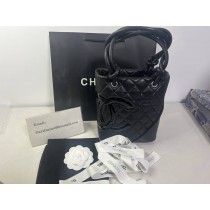 Chanel Calfskin Leather Mini Cambon Tote Bag Black