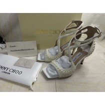 Jimmy Choo Sacoria 85mm Satin Wedge Sandals 