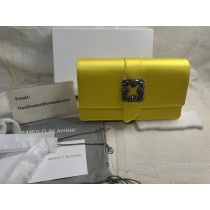 Manolo Blahnik Capri crystal-embellished satin clutch