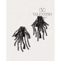 Top quality cheap valentino canada online Brightrain Metal And Crystal Earrings for Woman in Black