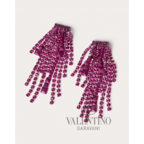 Buy replica Valentino toronto Brightrain Metal And Crystal Earrings for Woman in Pink Pp