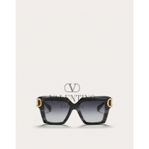 Buy fake valentino canada outlet I - Squared Acetate Vlogo Frame for Woman in Black/gradient Gray