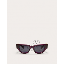 Discount valentino canada locations Ii - Cat Eye Acetate Vlogo Frame for Woman in Purple/dark Grey