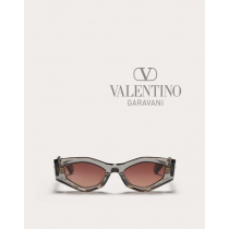 AAA quality fake valentino canada sale Iii - Irregular Acetate Frame for Woman in Grey/gradient Pink