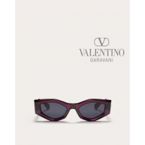 Shop replica valentino canada yorkdale Iii - Irregular Acetate Frame for Woman in Purple/dark Grey