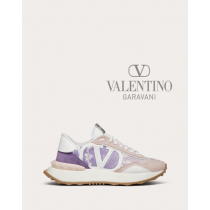 copy valentino canada yorkdale Lace And Mesh Lacerunner Sneaker for Woman in Wisteria