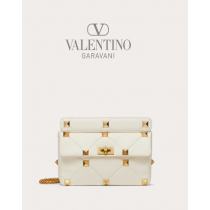Replica valentino yorkdale toronto Large Roman Stud The Shoulder Bag In Nappa With Chain for Woman in Ivory