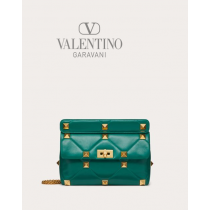 Shop replica valentino canada yorkdale Large Roman Stud The Shoulder Bag In Nappa With Chain for Woman in Jungle