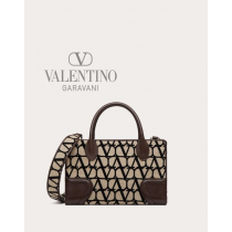 Shop replica valentino canada yorkdale Le Quatrieme Toile Iconographe Small Shopping Bag for Woman in Beige/black