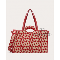 cheap fake valentino canada store Le Troisieme Toile Iconographe Shopping Bag for Man in Beige/red