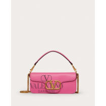 Knock off valentino canada store Locò Calfskin Shoulder Bag for Woman in Pink