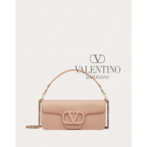 Top quality cheap valentino canada online Locò Calfskin Shoulder Bag for Woman in Rose Cannelle