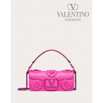 Buy replica Valentino toronto Locò Shoulder Bag With Applique Flowers for Woman in Pink Pp