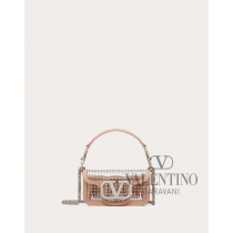 Cheap valentino canada stores Locò Small Shoulder Bag In Polymer for Woman in Pink/transparent