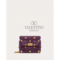 Shop fake valentino yorkdale toronto Medium Roman Stud Bag With Chain And Rhinestones for Woman in Astral Purple