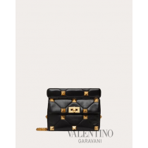 high quality fake valentino canada sale Medium Roman Stud The Shoulder Bag In Nappa With Chain for Woman in Black