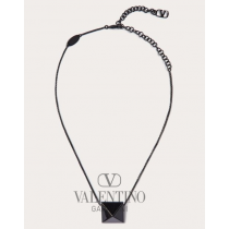 cheap knokcoff valentino canada outlet Metal Rockstud Necklace for Man in Black