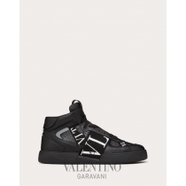 replicas valentino canada Mid-top Calfskin Vl7n Sneaker With Bands for Man in Black