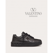 AAA quality fake valentino canada sale One Stud Xl Nappa Leather Low-top Sneaker for Man in Black