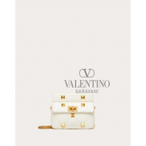 Discount valentino canada locations Online Exclusive Small Roman Stud The Shoulder Bag In Nappa With Chain for Woman in Ivory