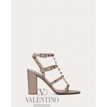 Real quality fake valentino canada Rockstud Ankle Strap Sandal 90 Mm for Woman in Poudre