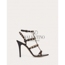 Cheap valentino canada stores Rockstud Calfskin Ankle Strap Sandal 100 Mm for Woman in Black