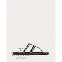 cheap knokcoff valentino canada outlet Rockstud Flat Rubber Sandal for Woman in Black