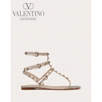 Buy replica Valentino toronto Rockstud Metallic Flat Flip-flop Sandal for Woman in Skin
