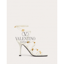 cheap knokcoff valentino canada outlet Rockstud Net Kidskin Sandal 100mm for Woman in Ivory