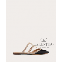 Shop fake valentino yorkdale toronto Rockstud Patent-leather Mule for Woman in Black/poudre