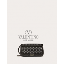 Top quality cheap valentino canada online Rockstud Spike Calfskin Shoulder Bag for Woman in Black