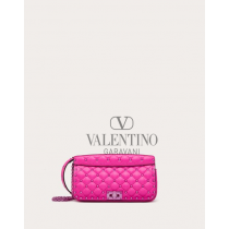Cheap valentino canada stores Rockstud Spike Calfskin Shoulder Bag for Woman in Pink Pp