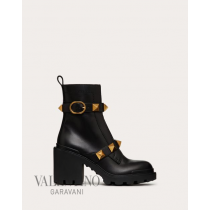 AAA quality fake valentino canada sale Roman Stud Calfskin Combat Boot 85mm for Woman in Black