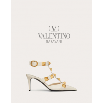 Replica valentino yorkdale toronto Roman Stud Calfskin Pump 80 Mm for Woman in Light Ivory