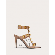 high quality fake valentino canada sale Roman Stud Calfskin Sandal 100 Mm for Woman in Rose Cannelle