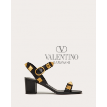 copy valentino canada yorkdale Roman Stud Calfskin Sandal 60 Mm for Woman in Black