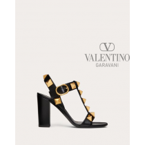 Top quality cheap valentino canada online Roman Stud Calfskin Sandal 90 Mm for Woman in Black