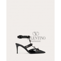 Buy fake valentino canada outlet Roman Stud Pump In Patent-leather And Tonal Studs 80mm for Woman in Black