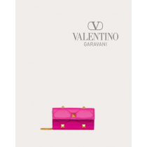 Knockoff valentino Ottawa Roman Stud Wallet In Nappa Leather With Chain for Woman in Pink Pp