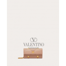 Buy knockoff valentino canada online Roman Stud Wallet In Nappa Leather With Chain for Woman in Rose Cannelle