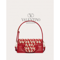 Buy knockoff valentino canada online Small La Petite Deuxieme Shoulder Bag In Toile Iconographe for Woman in Beige/red
