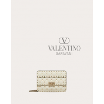 Real quality fake valentino canada Small Nappa Rockstud Spike Bag for Woman in Light Ivory