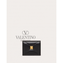 Shop replica valentino canada yorkdale Small Nappa Roman Stud Wallet for Woman in Black